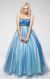 Main image of Strapless Mesh Puffy Formal Prom Gown with Beaded Waist